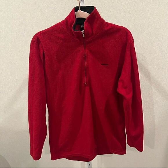 Patagonia 1/4 Zip Fleece Pullover Red Small - Picture 2 of 4